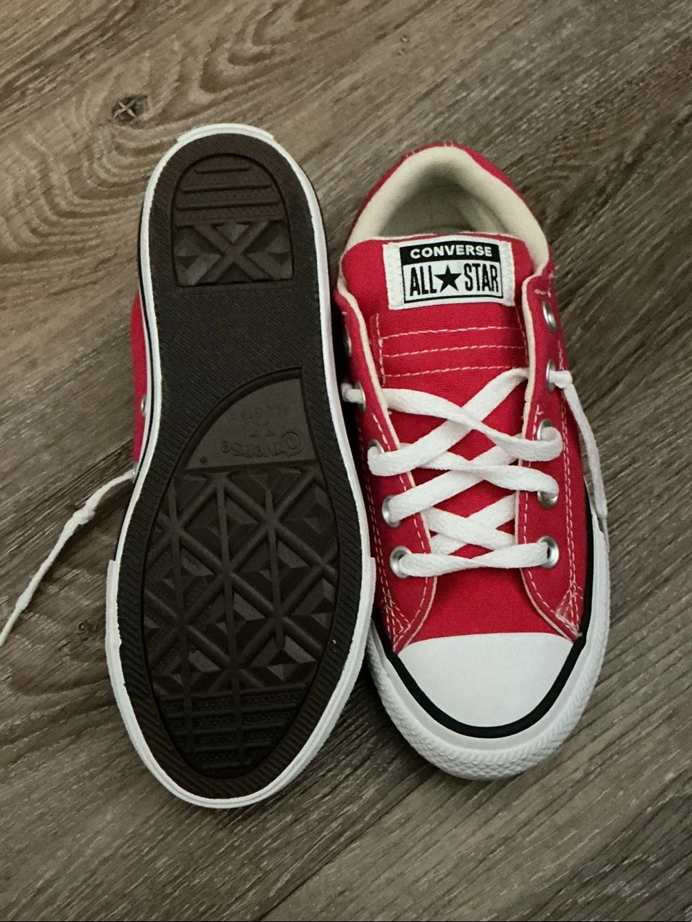 Converse Red Low Top Kids' Sneakers with White Accents